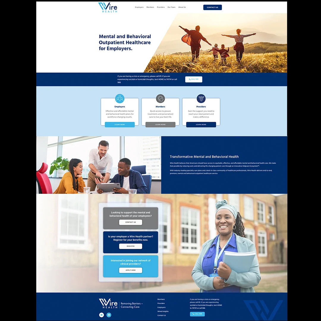 Wire Health Website Homepage